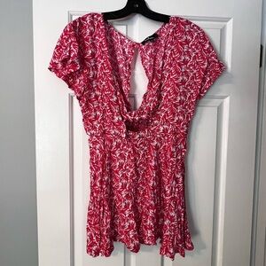 Lulu's Red & White Mini SKORT Dress